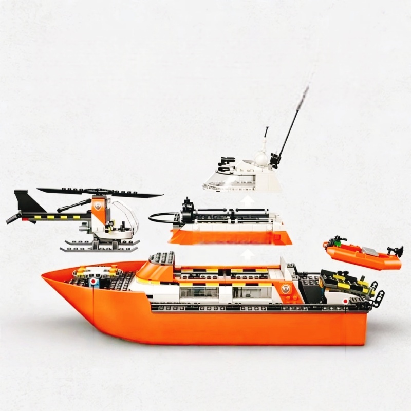 742PCS Rescue Boat Helicopter  - Lego Set City review and price