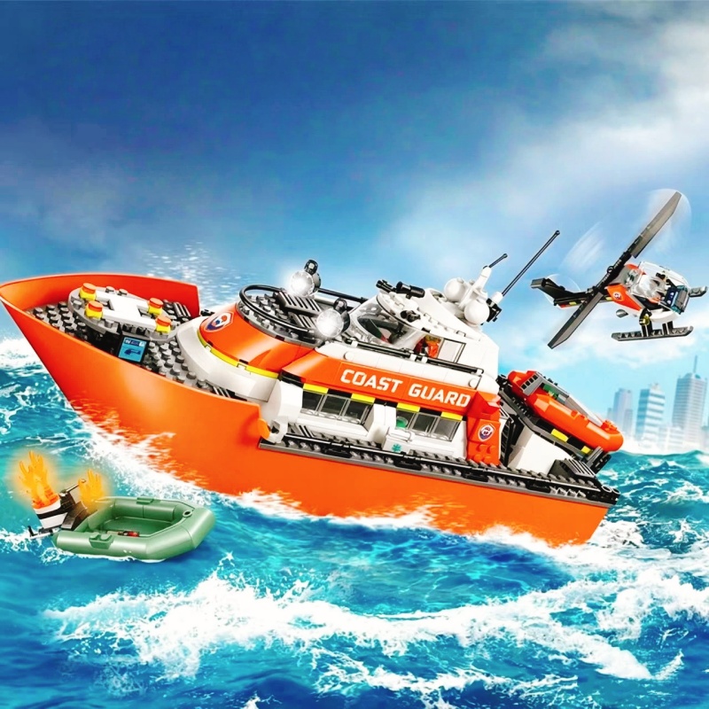 742PCS Rescue Boat Helicopter  - Lego Set City review and price