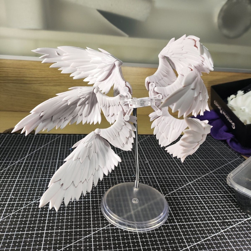 White And Black Six Feathered  - Action Figure Stand review and price