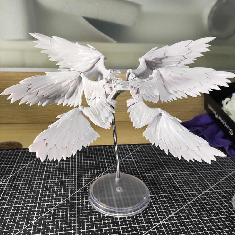 White And Black Six Feathered  - Action Figure Stand review and price